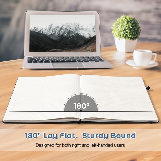 Blank Notebook, Hardcover Sketch Book, 8.5" x 11" Large Blank Journal, No Bleed Thick Paper Sketchbook for Drawing Art, Unlined Notebook Journal for Women Men, A4 Leather Sketchbook, Lay Flat, Navy