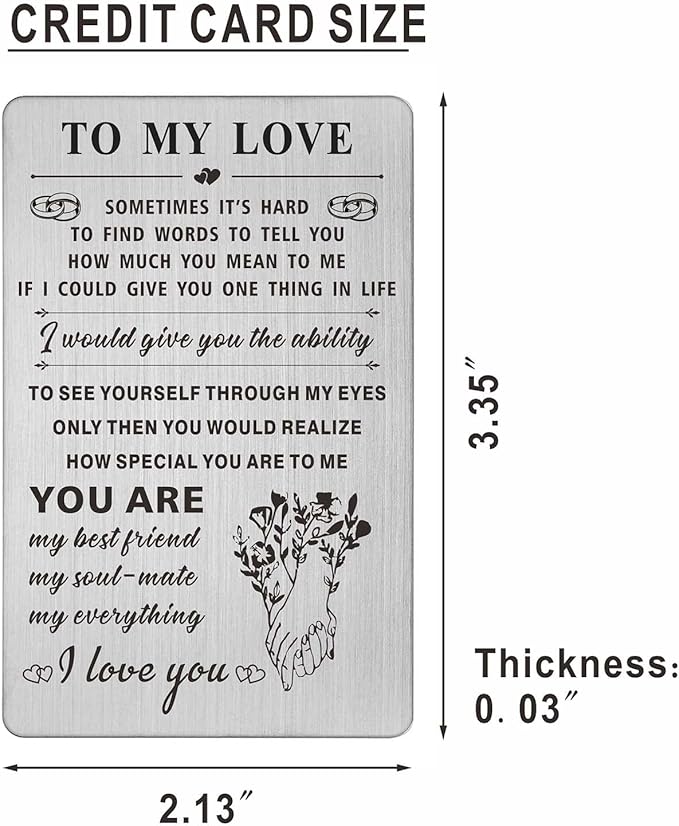 Resdink I Love You Gifts for Her Women, Romantic Wedding Anniversary Card for Girlfriend Wife, Female Love Valentines Day Birthday Gifts Card Woman Mini Note from Husband Boyfriend
