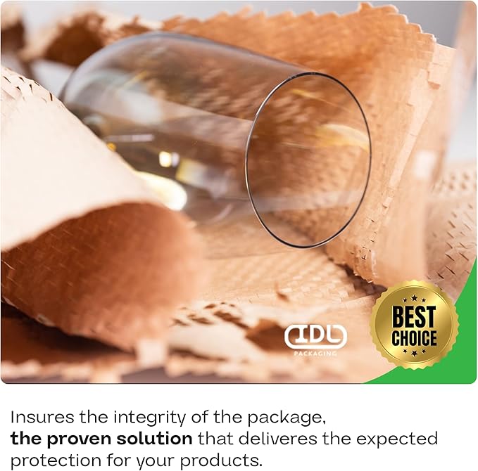 IDL Packaging HexaFil Honeycomb Packing Kraft Paper 15" x 1700' in Self-Dispensed Box - Patented Cushioning Box Filler for Void Filling, Moving, Shipping - Alternative to Bubble Plastic