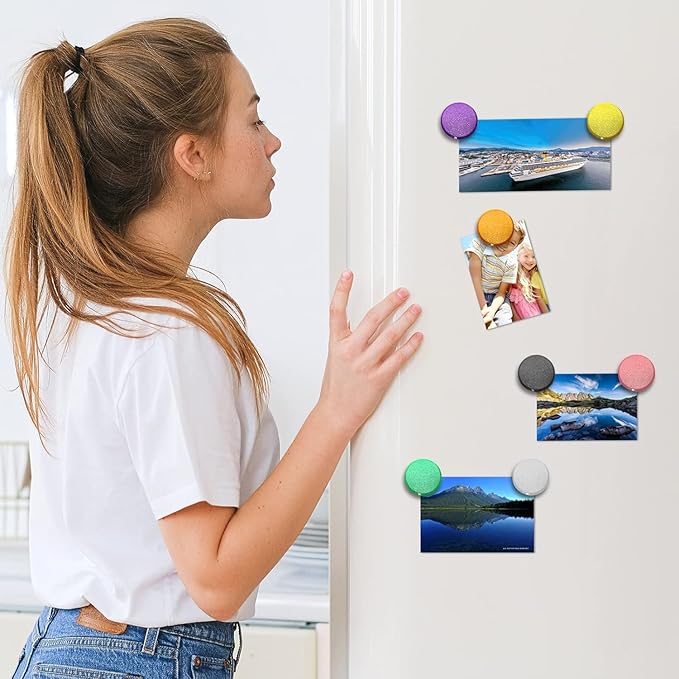 Qualsen Fridge Magnet, 50 Pack Cute Magnets for Whiteboard, Refrigerator, Locker, Office, Classroom, Kitchen (Blue)
