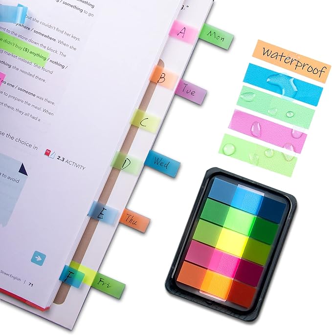 Golcellia 300 Pcs, Transparent Sticky Notes, Page Markers, Sticky Tabs, Label Stickers, Pop Up Index Tabs, Flags Stickers