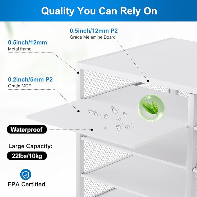 Mail Sorter Adjustable Countertop Mail Holder, Heavy Duty Literature Organizer, Student Mailbox for Classroom, Desktop Bill Paper Organizer for Office Home School, 12 Compartments, White