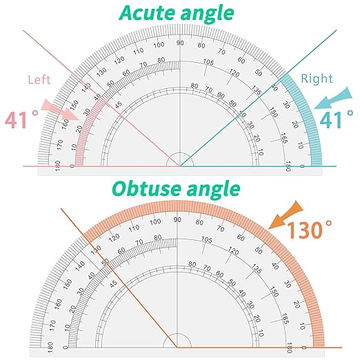 Professional Geometry Compass Set, Starter Compass Set Includes 2 Drafting Compasses, Protractor, 2 Set Squares, Ruler in Storage Box, Back-to-School Math Supplies for Students, Black
