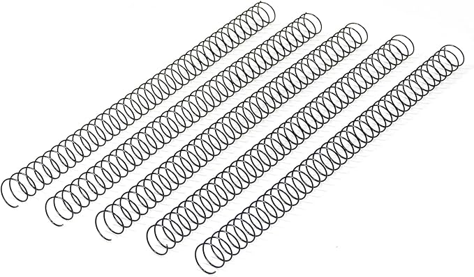 RAYSON 19mm Wire Spiral Coil Binding, 3:1 Pitch, 3/4" Metal Spiral Binding Coil 160 Sheets Capacity, Black Color & Pack of 50