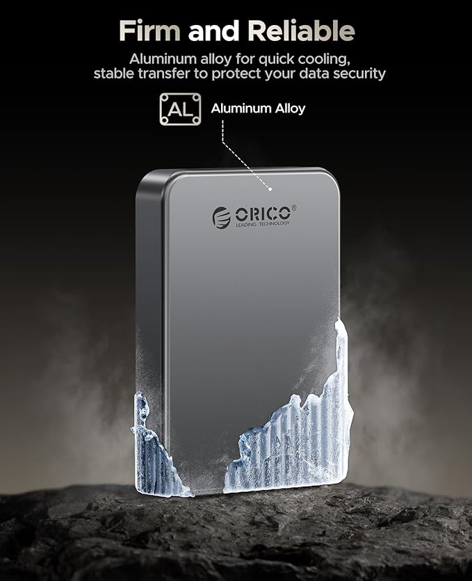 ORICO 256GB Magnetic Portable SSD, Metal Body, 4K 120 fps ProRes HDR Record and Store, Up to 460MB/s, USB C&A 2 in 1 Cable, External SSD Compatible with iPhone 16 Pro Max, Tablet, Computer - K5PLUS