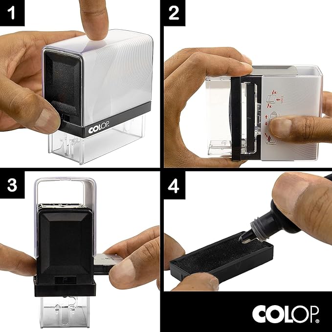 COLOP XXL Size Self Inking Custom Signature Stamp - Choose from 15 Ink Colors