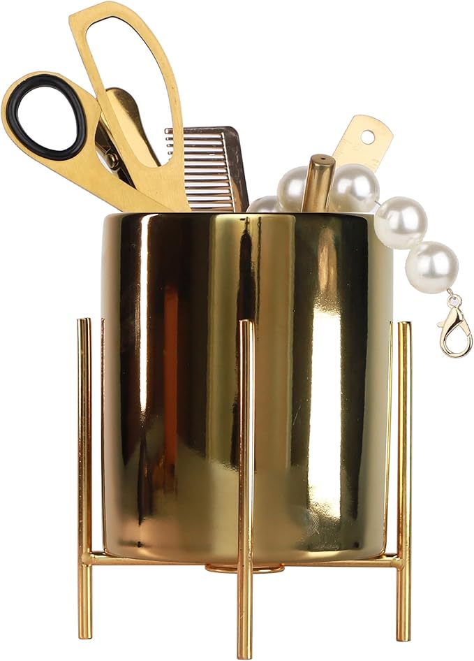 Gold Women Pen cup,Pencil Holders & Pen Holders Desk Accessories