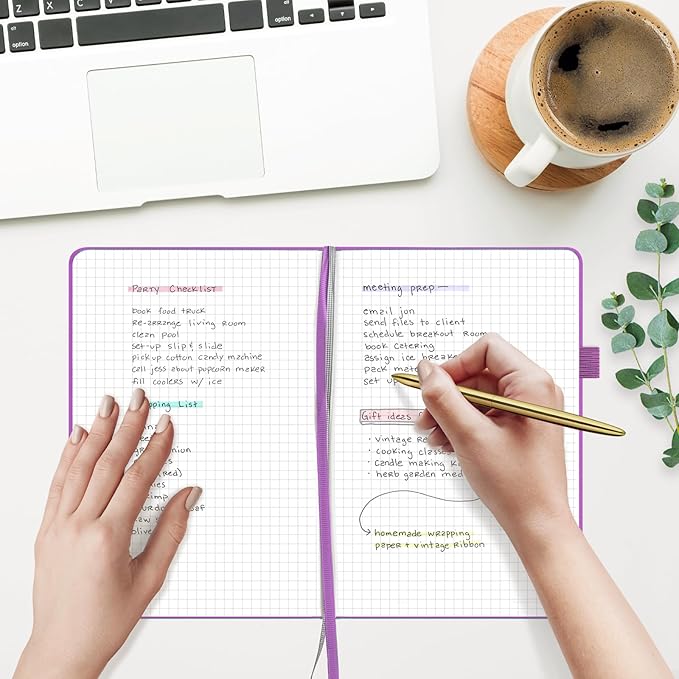 &And Per Se Lined Journal Notebook, 160 Pages, A5 5.7 x 8 inches College Ruled Thick Paper Notebook Journals for Writing, Hardcover Notebooks for Women Men Office School (1 Pack, Violet)