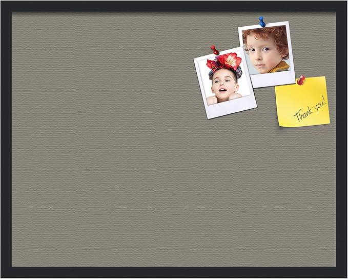PinPix 28x22 Inch Cork Bulletin Board. This Decorative Framed Pin Board Comes with Pewter Design and a Satin Black Frame. Ideal for Home Office Decor or Message Board (PinPix-1812)