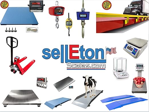 SellEton SL-4x8-20K Heavy-Duty, Industrial Floor Scale, Metal Indicator with Platform Scale (48" x 96", 20,000 lbs x 2 lb)