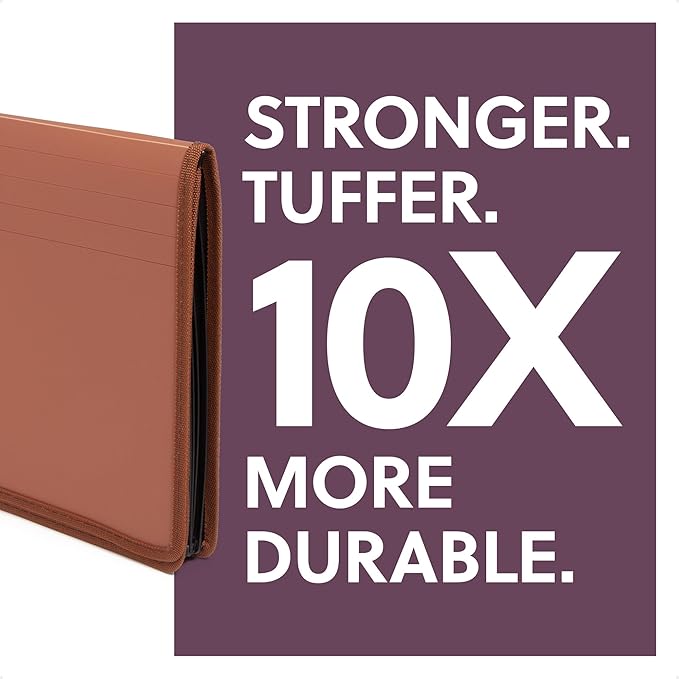 Smead Tuff Premium Poly Wallet, Accordion File Organizer for File Folders, Legal Size, 5-1/4 inch Expansion, Office Supplies, Document Organizer (73789)