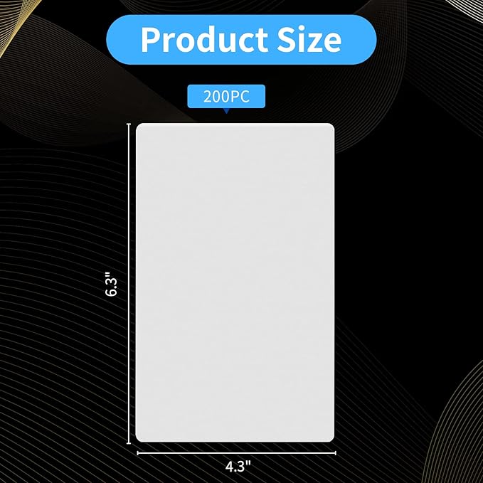 200 Pieces 4x6 Thermal Laminating Pouches 5Mil Photo Recipe Laminating Sheet Index Card Laminating Pouches Card Pouches for Student ID Cards Work Permits Pass Cards
