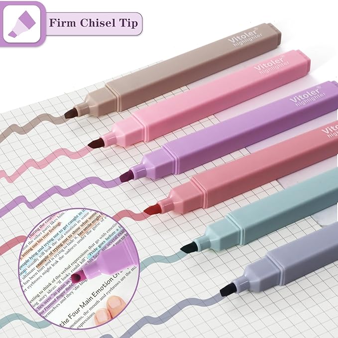 Vitoler Bible Highlighters,8 Colors Cute Highlighters with Chisel Tip for Bible Accessories School Office Supplies