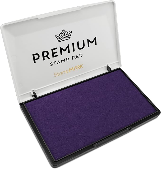 Premium Stamp Pad Large Size 3.5" x 6" - for Traditional Rubber Stamps - Felt Pad Purple Color