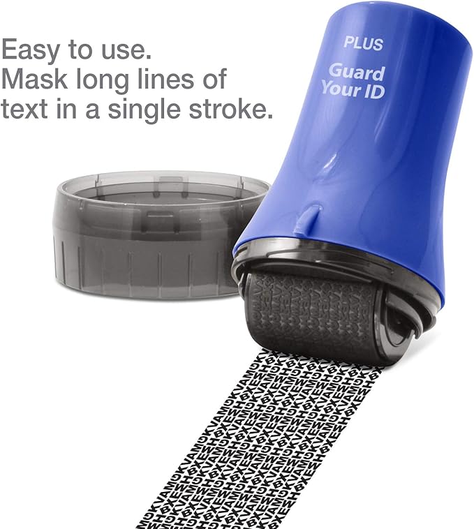 Guard Your ID ADVANCED WIDE Roller Identity Theft Prevention Security Stamp NAVY BLUE (70109)