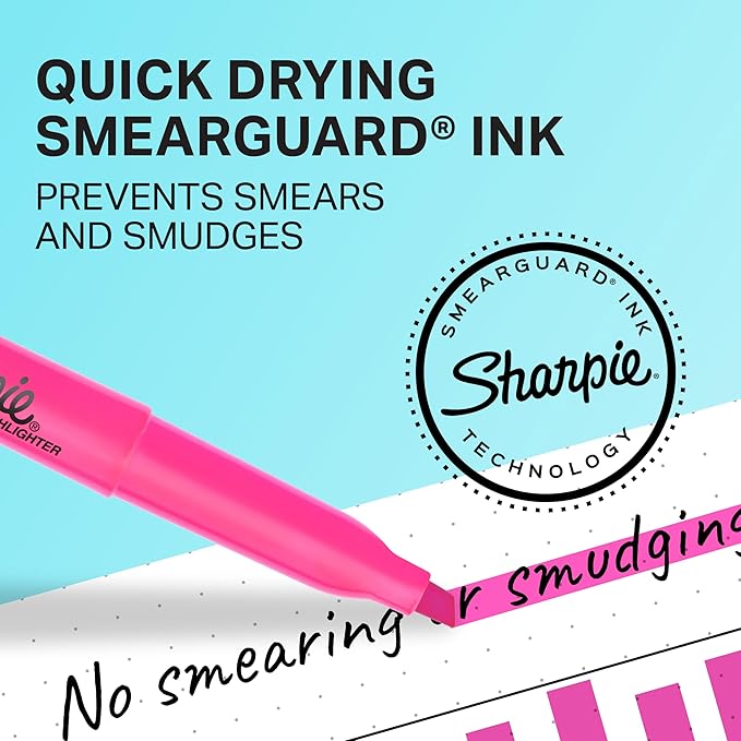 Sharpie Pocket Highlighters, Narrow Chisel Tip Highlighter Marker Set, Pack Of 36 In 6 Assorted Fluorescent And Pastel Highlighters, Ideal For Office Supplies, Teacher Supplies, And School Supplies