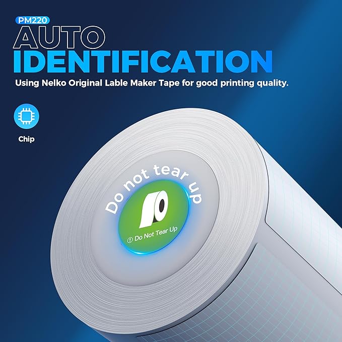 Nelko Label Maker Machine with Tape, PM220 Bluetooth Label Printer, 2 Inch Portable Thermal Printer for Small Business, Address, Logo, Clothing, Sticker Printer for iOS, Android & PC, White