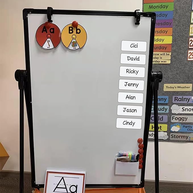 Larger Magnetic Dry Erase Labels 12"x 4" White, Big Dry Erase Magnetic Labels for Whiteboards, Fridge, School Classroom, Pack of 10
