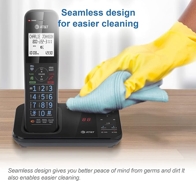 AT&T GL2113-31 Cordless Phone with Smart Call Blocker, Bluetooth Connect to Cell, Answering Machine, Full-Duplex Speakerphone