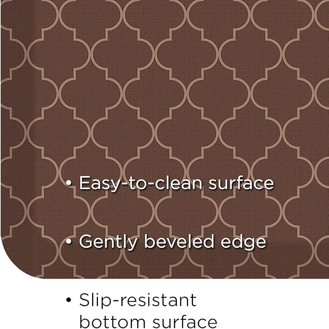 NewLife by GelPro Anti-Fatigue Designer Comfort Kitchen Floor Mat, 20x72" , Trellis Walnut Stain Resistant Surface with 3/4” Thick Ergo-foam Core for Health and Wellness