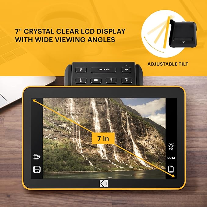 Kodak Slide N Scan Max Digital Film Slide Scanner, Black/Yellow (RODFS70)