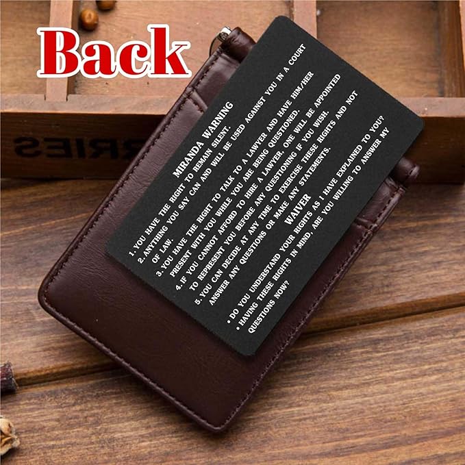 TGCNQ Miranda Warning Card with America Flag - Metal Miranda Rights Card Metal for Police Officers - Police Law Enforcement Accessories