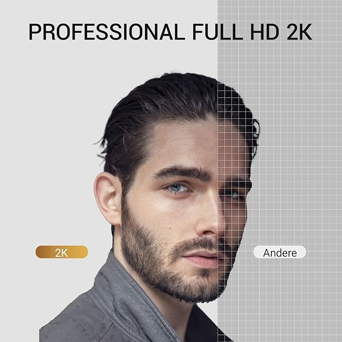 2K Webcam,Webcams for PC, AutofocusNoise Cancellation,Plug & Play USB Web cam for Laptop, Desktop, PC, Mac, Zoom, Skype, Streaming