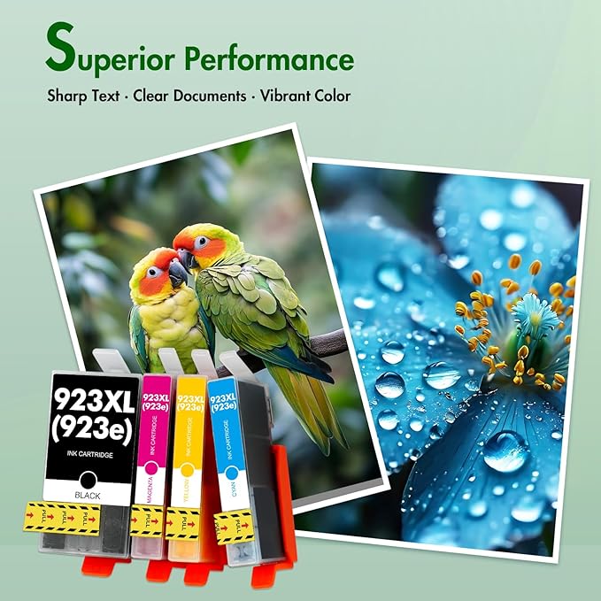 923XL 923 8130e Ink Cartridges Combo Pack with Chip: Replacement for HP Ink 923e 923 923XL for HP923 OfficeJet Pro 8130e 8135e 8139e 8138e 8122e 8120 8124e 8125e 8130 8132e 8134e Printer