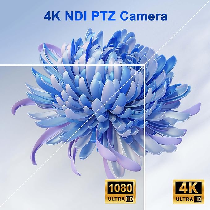 PTZ Camera, 4K 20X HDMI Camera Support AI Optical Zoom Video and POE with Network IP Live Streaming, Simultaneous 3G-SDI and USB Video Output, for Conferences, Church, Teaching