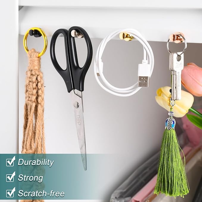 22 Pack Fridge Magnets Strong Magnets for Whiteboard, Push Pin Refrigerator Magnet Small Strong Rare Earth Magnets Neodymium Magnet for Office, Classroom, Kitchen, Home, Gold