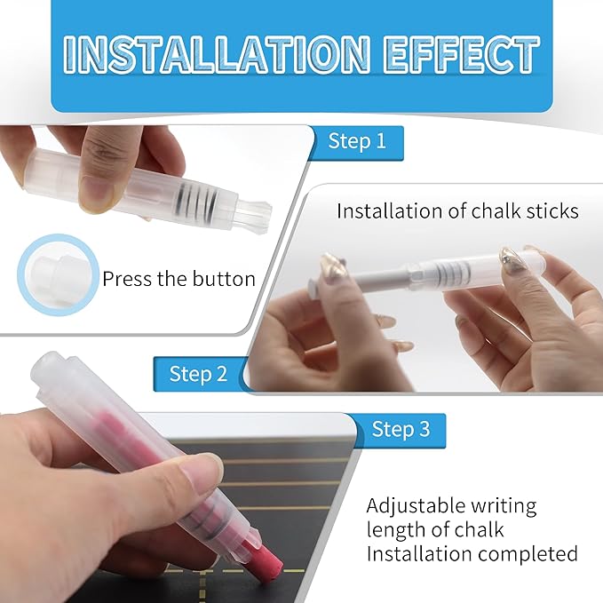 8-Pack Premium Transparent Chalk Holders - Teacher's Choice Easy Press Extension, Dust-Free Grip, Durable Plastic Shell for Classroom, Office, and Art Use