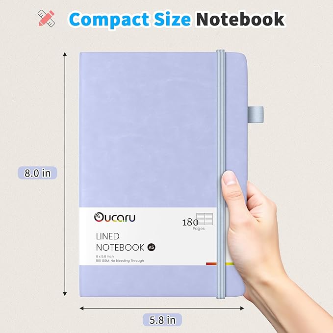 Lined Journal Notebook, 16 Pack, 180 Pages, A5 Journals for Writing, 100 GSM Thick Paper, Small Notebooks Daily Journal for Women Men Work, Business, School, Travel Supplies