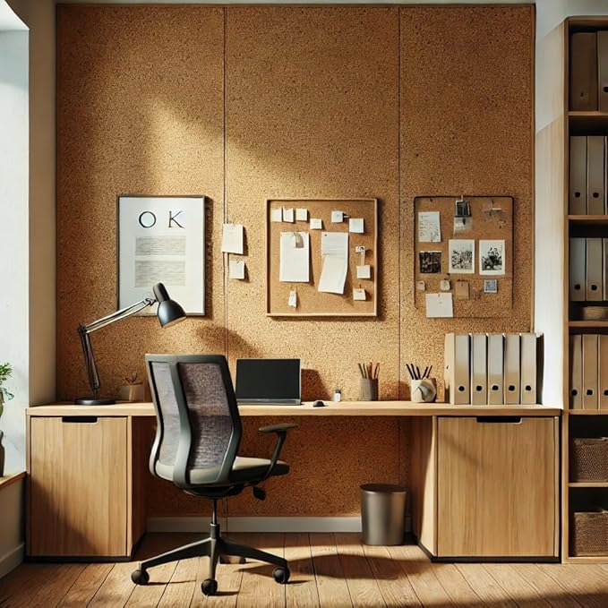 Manton Cork Premium Cork Roll - 4' x 11' x 1/2", 100% Natural Facing Grade Material for Bulletin Boards, Decorative Photo and Message Push Pin Displays - Perfect for Home, School, and Office