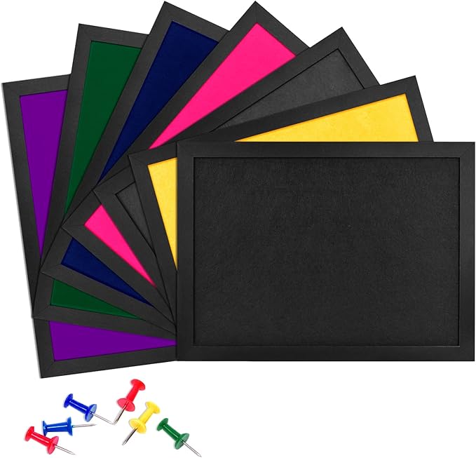 Cork Board Bulletin Board Wood Framed Display with Felt, Pin Board for Jewelry, Notes, Memos, Photos, Home, Kitchen, Office, School, Wall, 15"x11", Wood Framed(Black) & Felt(Grey)