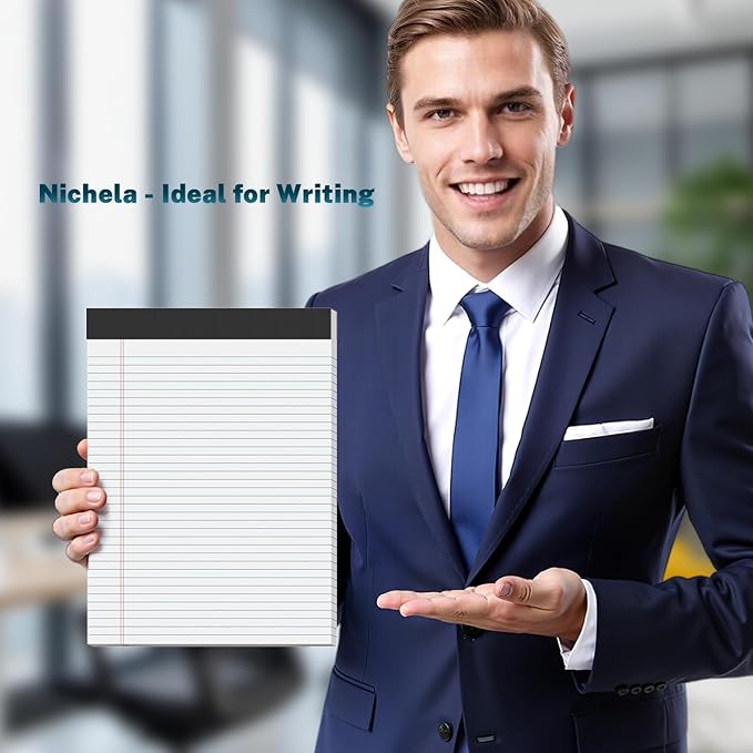 12 Pcs Legal Pads 8.5" x 11" College Ruled Note Pads 8.5 x 11.75 Inch Micro-Perforated Notepad 360 Sheets in Total Lined Writing Paper Notebook for Office, School Supplies & To-Do Lists 30 Sheets/Pad