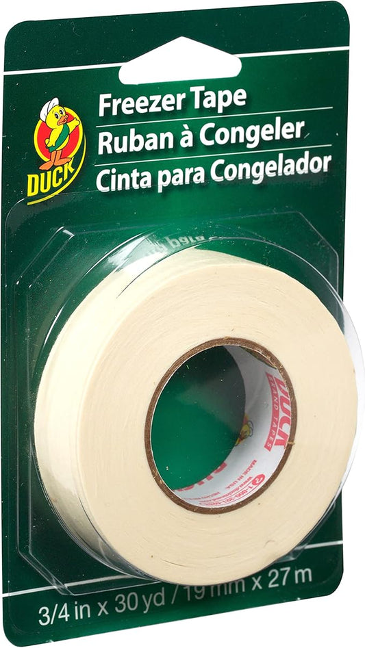 Duck Brand Write-On Freezer Tape, 3/4-Inch by 30-Yard, Single Roll, White (280124)