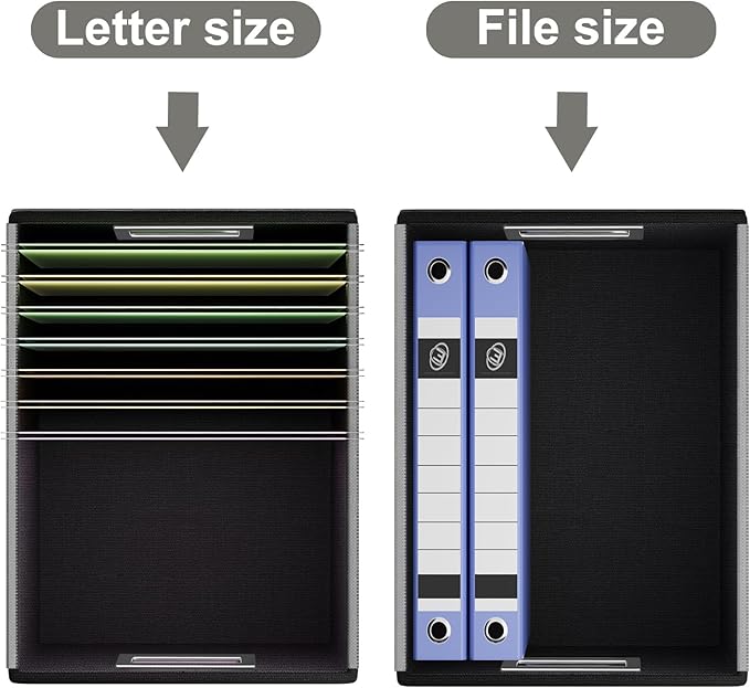 Huolewa File Organizer Boxes with Lids, Collapsible Faux Leather Hanging File Folder Box Organizer with Plastic Slide, Decorative Home/Office Filing System Boxes for File and Folders Storage
