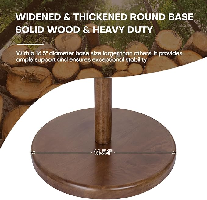 Wood Coat Rack, Coat Tree Freestanding Wooden Coat Rack Stand with 12 Hooks, Heavy Duty Hall Tree Coat Hat Stand with Sturdy Base, Free Standing Coat Racks for Entryway, Bedroom, Brown