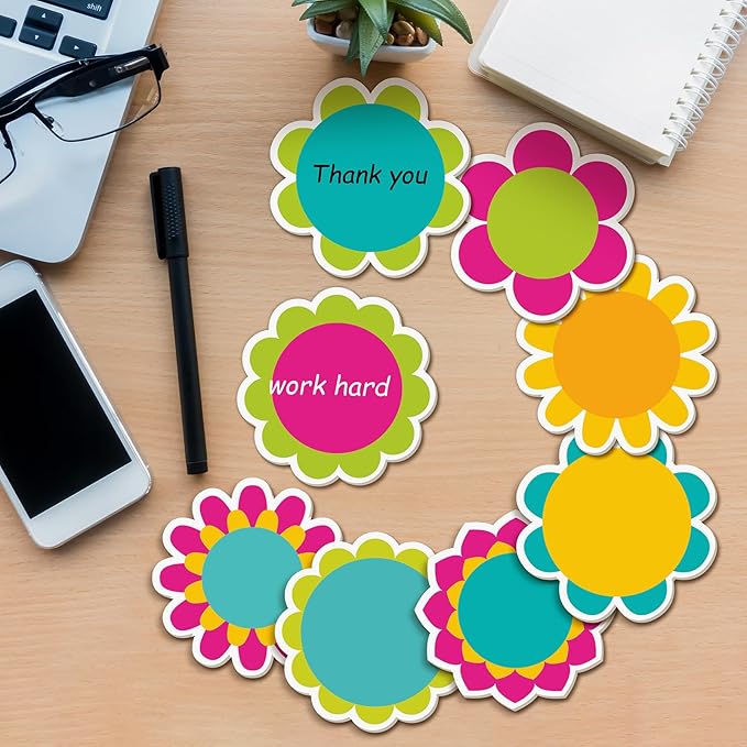 48 Pieces Spring Flowers Sticky Notes Cute Florals Notes Pads Self-Adhesive Colorful Flowers Sticky Memo Notes for School Office Home Supplies Students Teachers Present