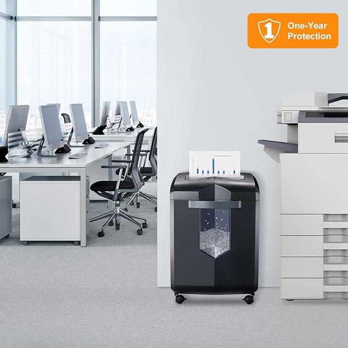 Bonsaii 16-Sheet Microcut Paper Shredder, 60-Minute Home Office Heavy Duty Shredder for CD/Credit Card, P-4 Level with 6-Gal Pullout Bin (C149-D)