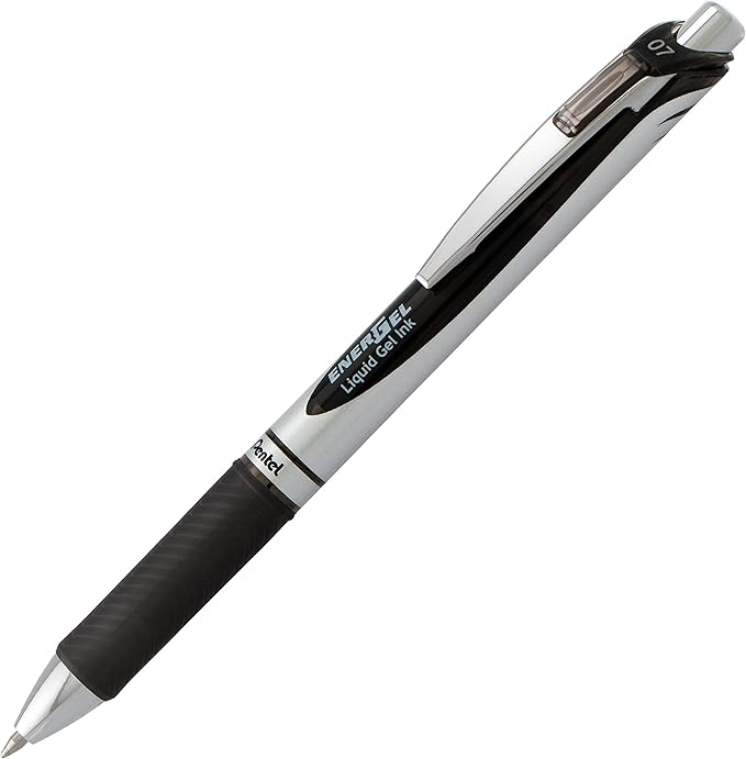 Pentel EnerGel RTX Retractable Liquid Gel Pen Canister, Black Ink, 36Pk (BL77PC36A)
