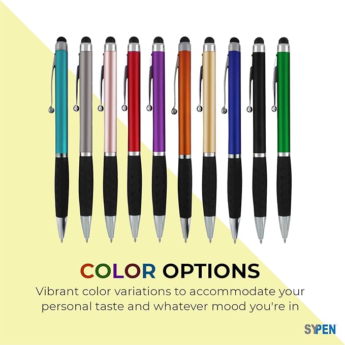 Personalized Pens With your Custom Logo or Text-600 Pack Bulk-for Businesses, Parties, and Events, 2 in 1 Ballpoint Pen & Stylus for Touchscreen Devices, Dark Assorted Barrels, Black Ink