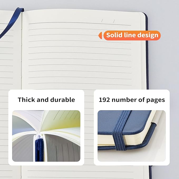 A6 Small Journal Notebook, Lined Pocket Notebook with Pen Holder, Mini Notebook Hardcover, 192 Pages, 3.9 inches * 5.5 inches Jurnal for Women and Man (Grey)