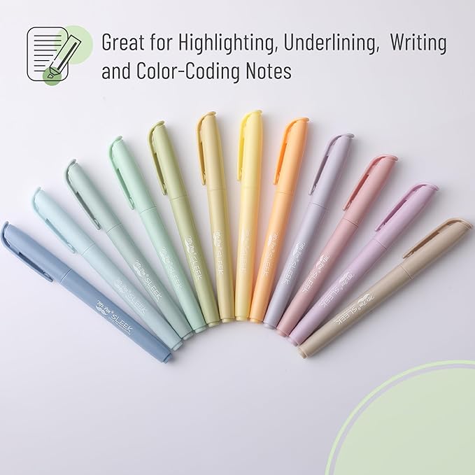 Mr. Pen Highlighters - 12 Pack, Chisel Tip, Earthy & Assorted Colors, No Bleed, Set of Colorful Highlighters