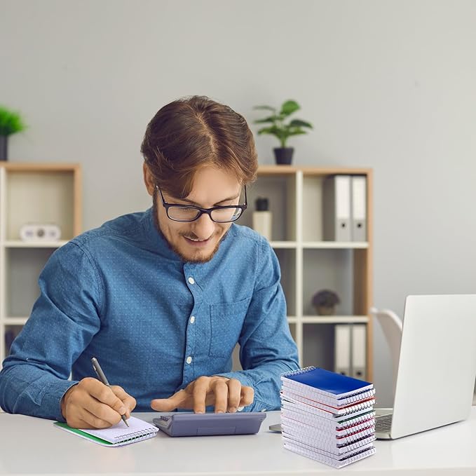 36 Pcs Small Pocket Notebooks 3 x 5 Inch Mini Memo Spiral Notepads Top Bound College Ruled Lined Note Pads for Back School Office Journaling Noting, 75 Sheets/Pad (Rainbow)