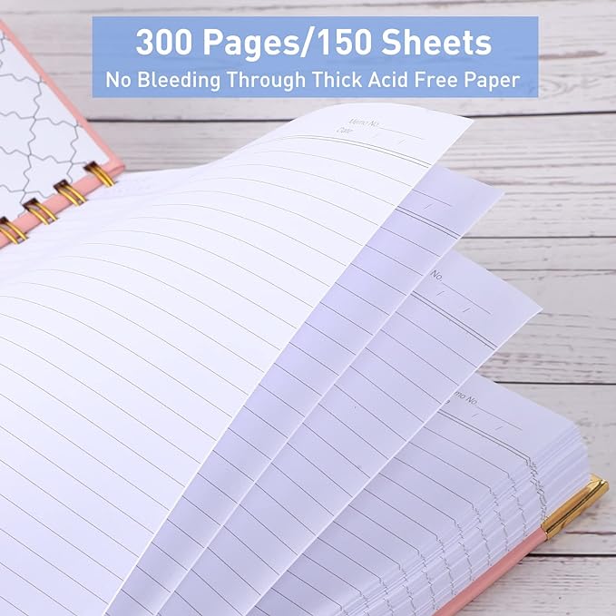 Spiral Notebook, College Ruled Notebook Journal, 8.5” x 11”, 300 Pages Leather Writing Journal for Women Men, A4 Hardcover Notebook for Work School, 24pcs Index Tabs, Teal