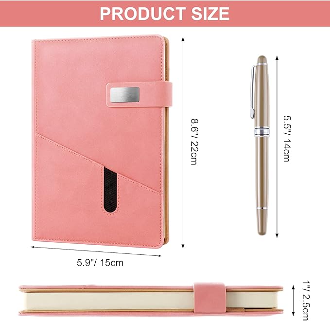 A5 Blank Journal Notebook, Refillable Hardcover Leather Sketchbook with Pocket and Magnetic Buckle, 240 Pages Thick Travel Sketchbooks for Drawing and Writing, 80gsm Unlined Journal for Men and Women