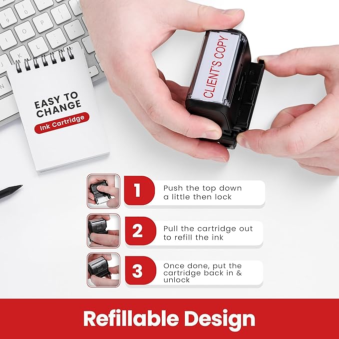 Promot Client's Copy - Self Inking Rubber Stamp - Ink Stamps