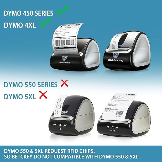 BETCKEY - Compatible DYMO 99019 (2-5/16" x 7-1/2") Large Lever Arch File Labels, Compatible with DYMO Labelwriter 450, 4XL, NOT Fit 550 & 5XL [1 Roll/150 Labels]