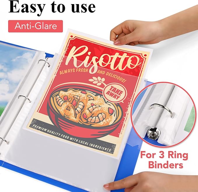 500 Pack Sheet Protectors 8.5 x 11 inch Clear Page Protectors for 3 Ring Binder, Plastic Sleeves for Papers, Document